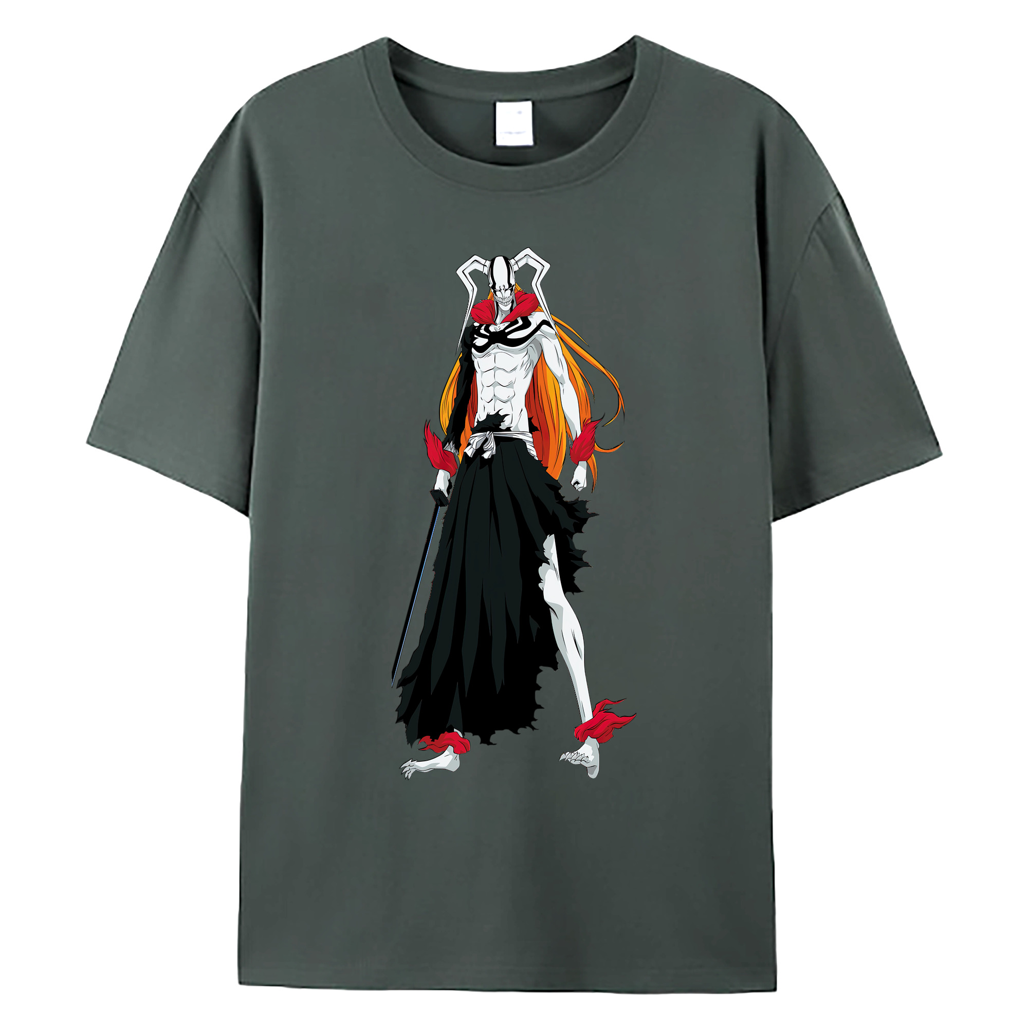 （画像用） ブリーチ 黒崎一護（くろさき いちご）BLEACH Kurosaki Ichigo 綿100％ メンズ半袖Tシャツ｜肌触りやわらか＆通気性